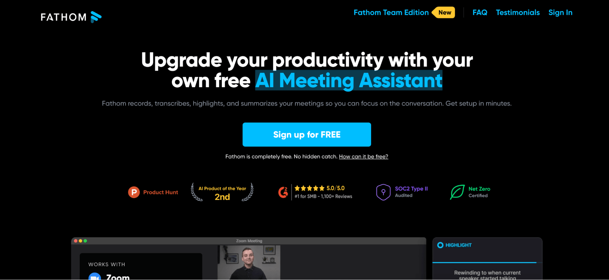 best-free-ai-note-taking-app-fathom